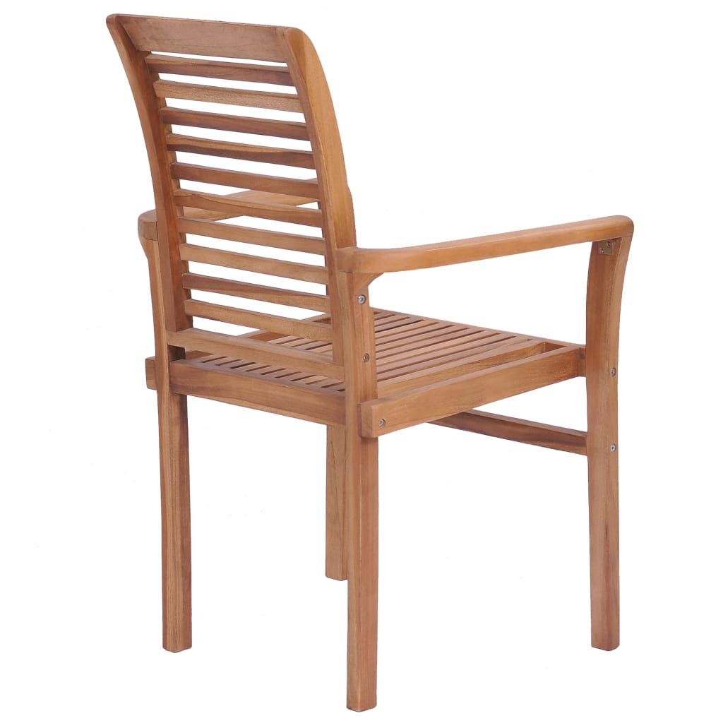 Esszimmerstühle Stapelbar 2 Stk. Massivholz Teak