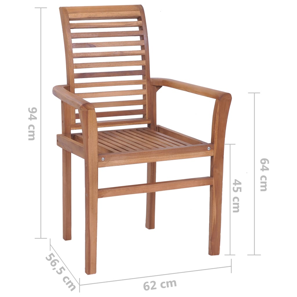 Esszimmerstühle Stapelbar 2 Stk. Massivholz Teak