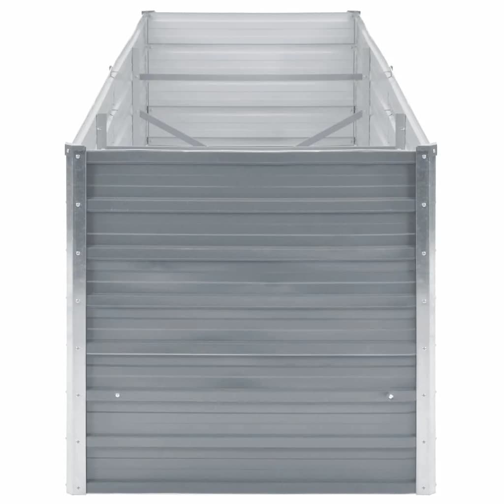Garden Raised Bed Galvanized Steel 240x80x77 cm Gray