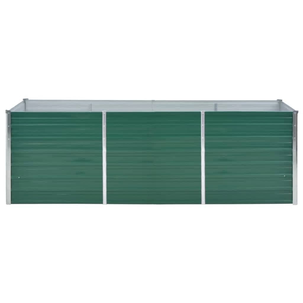 Garden Raised Bed Galvanized Steel 240x80x77 cm Green