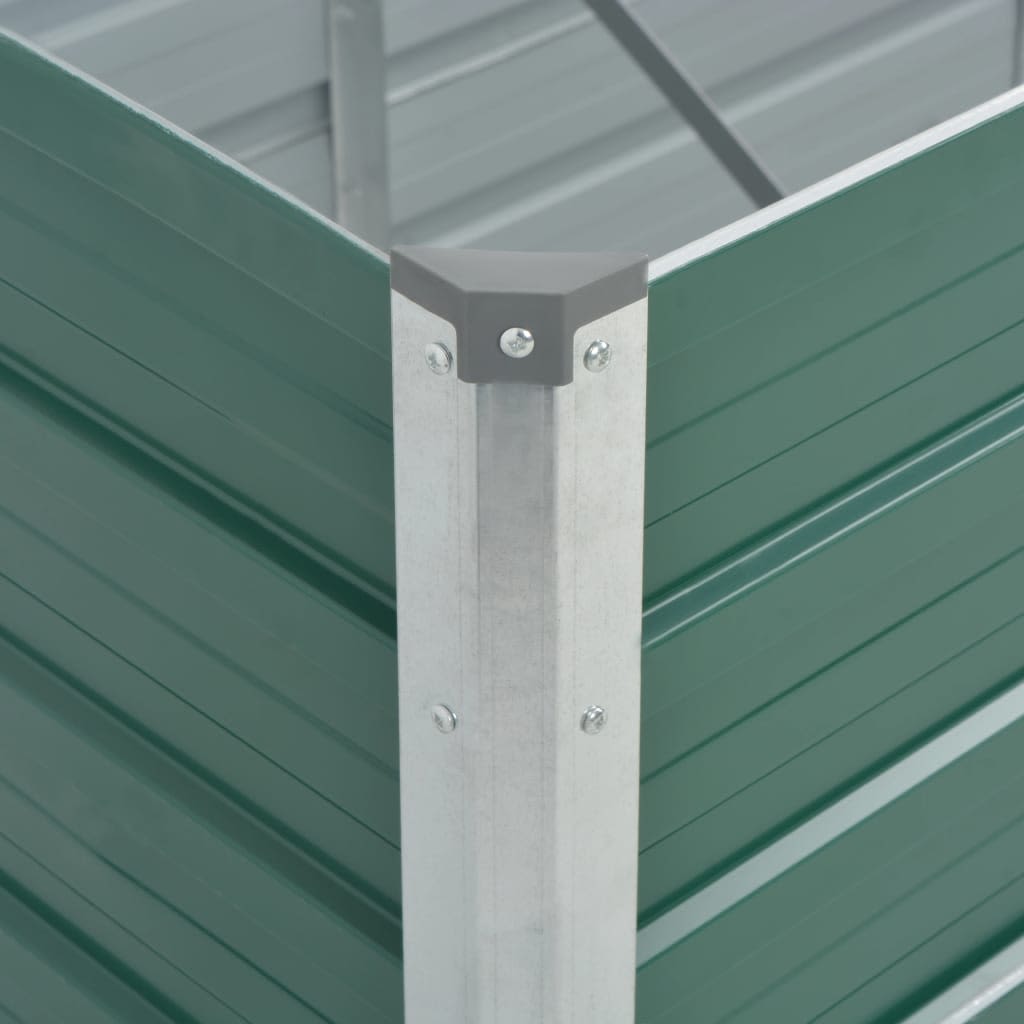 Garden Raised Bed Galvanized Steel 240x80x77 cm Green