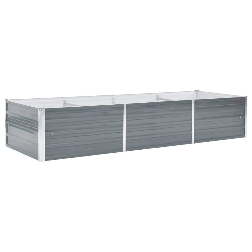 Garden Raised Bed Galvanized Steel 240x80x45 cm Gray