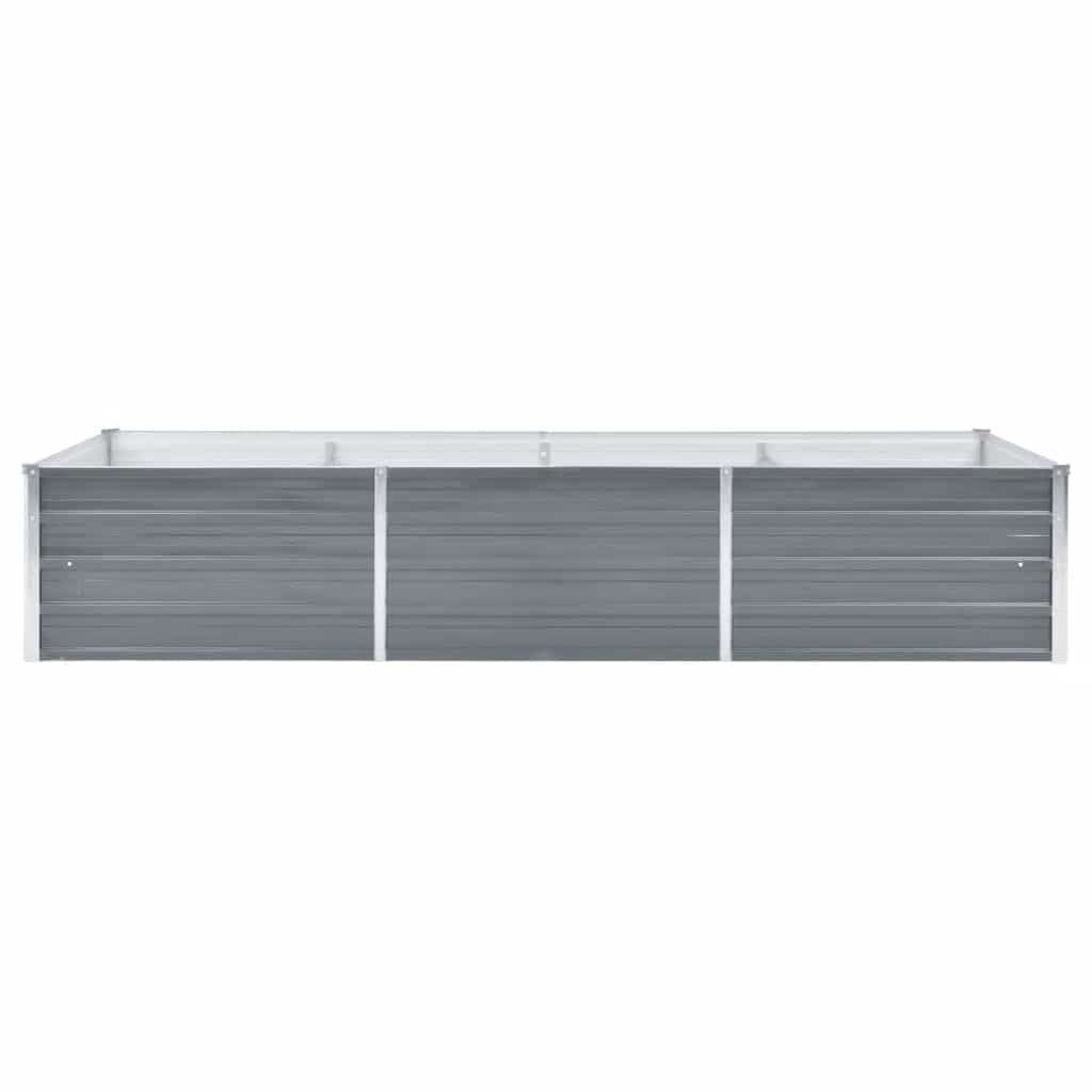 Garden Raised Bed Galvanized Steel 240x80x45 cm Gray