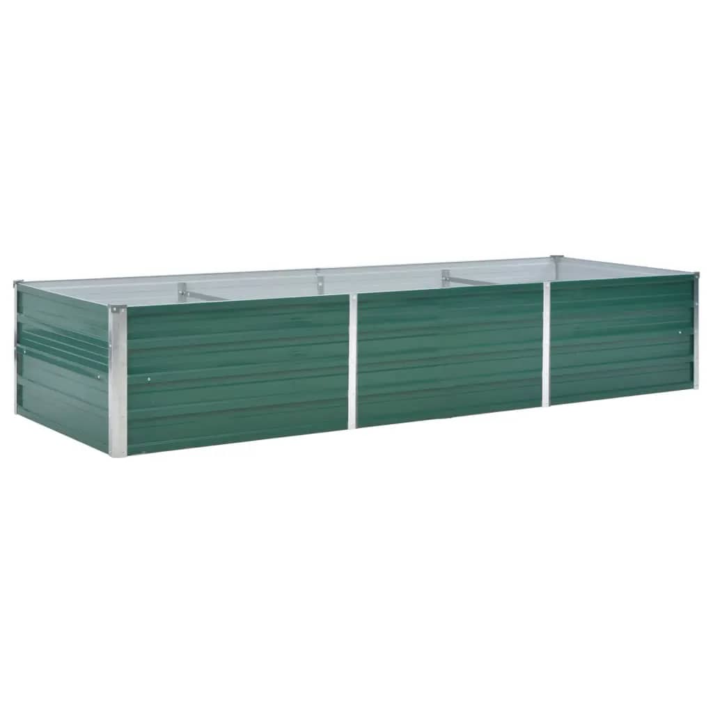 Garden Raised Bed Galvanized Steel 240x80x45 cm Green