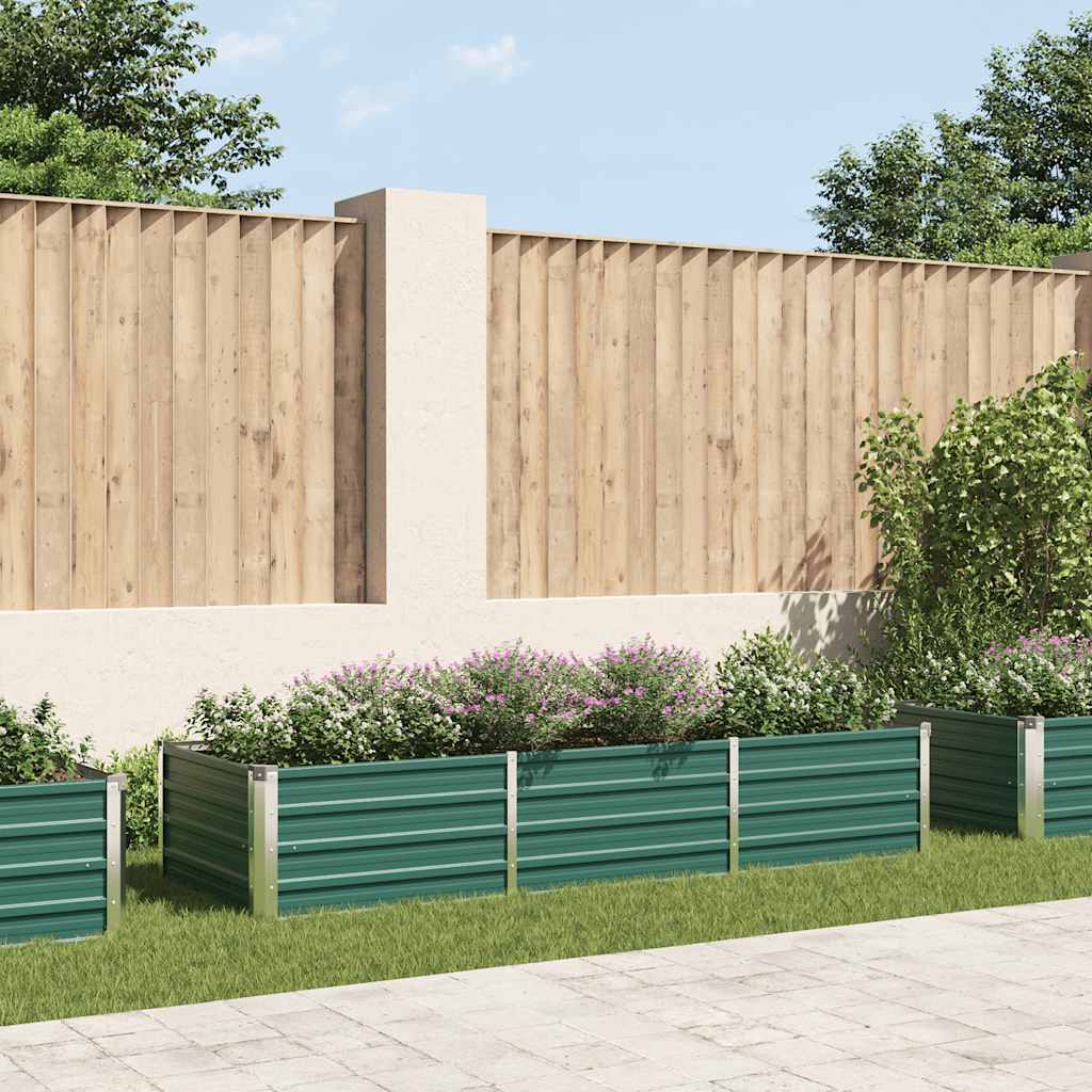 Garden Raised Bed Galvanized Steel 240x80x45 cm Green