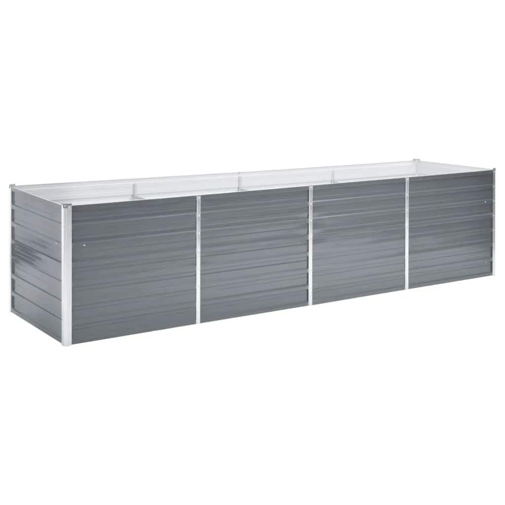 Garden Raised Bed Galvanized Steel 320x80x77 cm Gray