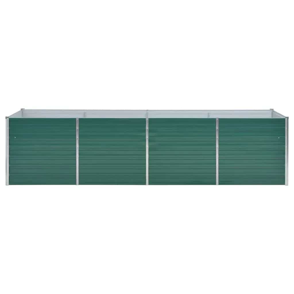 Garden Raised Bed Galvanized Steel 320x80x77 cm Green