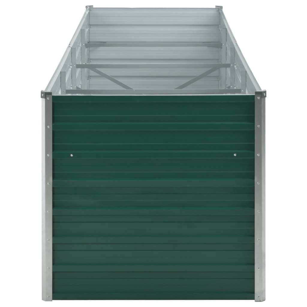 Garden Raised Bed Galvanized Steel 320x80x77 cm Green