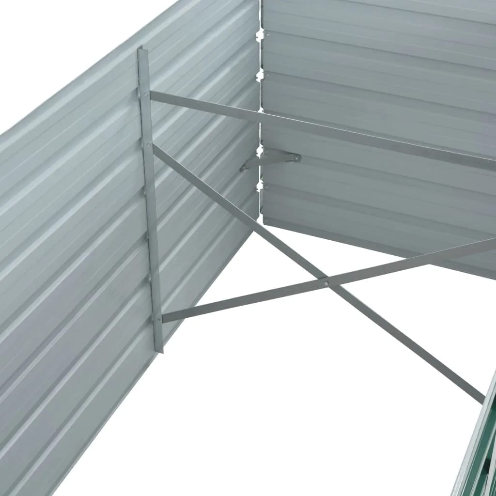 Garden Raised Bed Galvanized Steel 320x80x77 cm Green