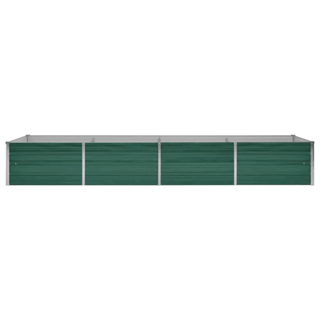 Garden Raised Bed Galvanized Steel 320x80x45 cm Green