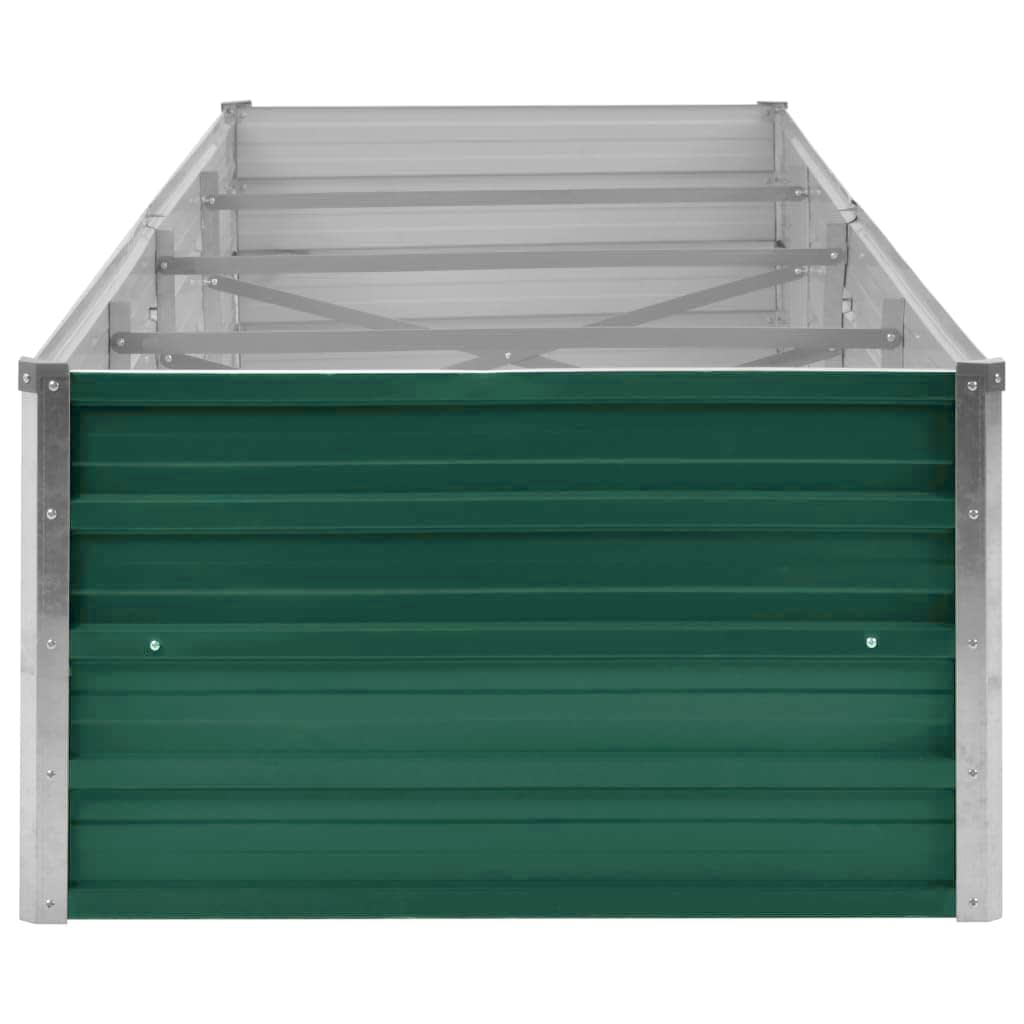 Garden Raised Bed Galvanized Steel 320x80x45 cm Green