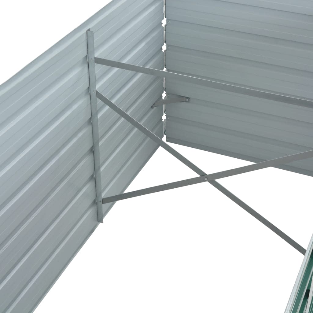 Garden Raised Bed Galvanized Steel 320x80x45 cm Green