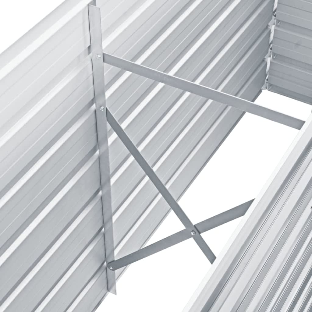 Garden Raised Bed Galvanized Steel 160x40x77 cm Gray