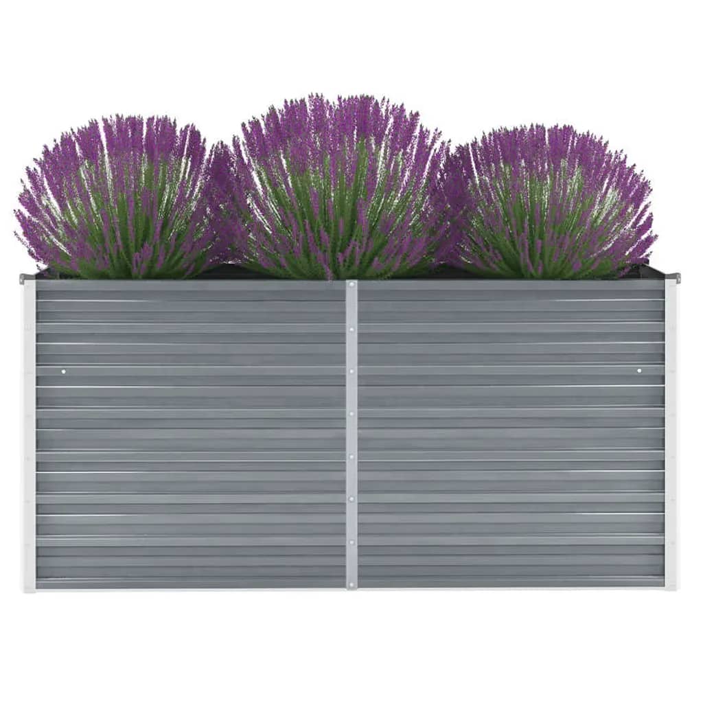 Garden Raised Bed Galvanized Steel 160x40x77 cm Gray