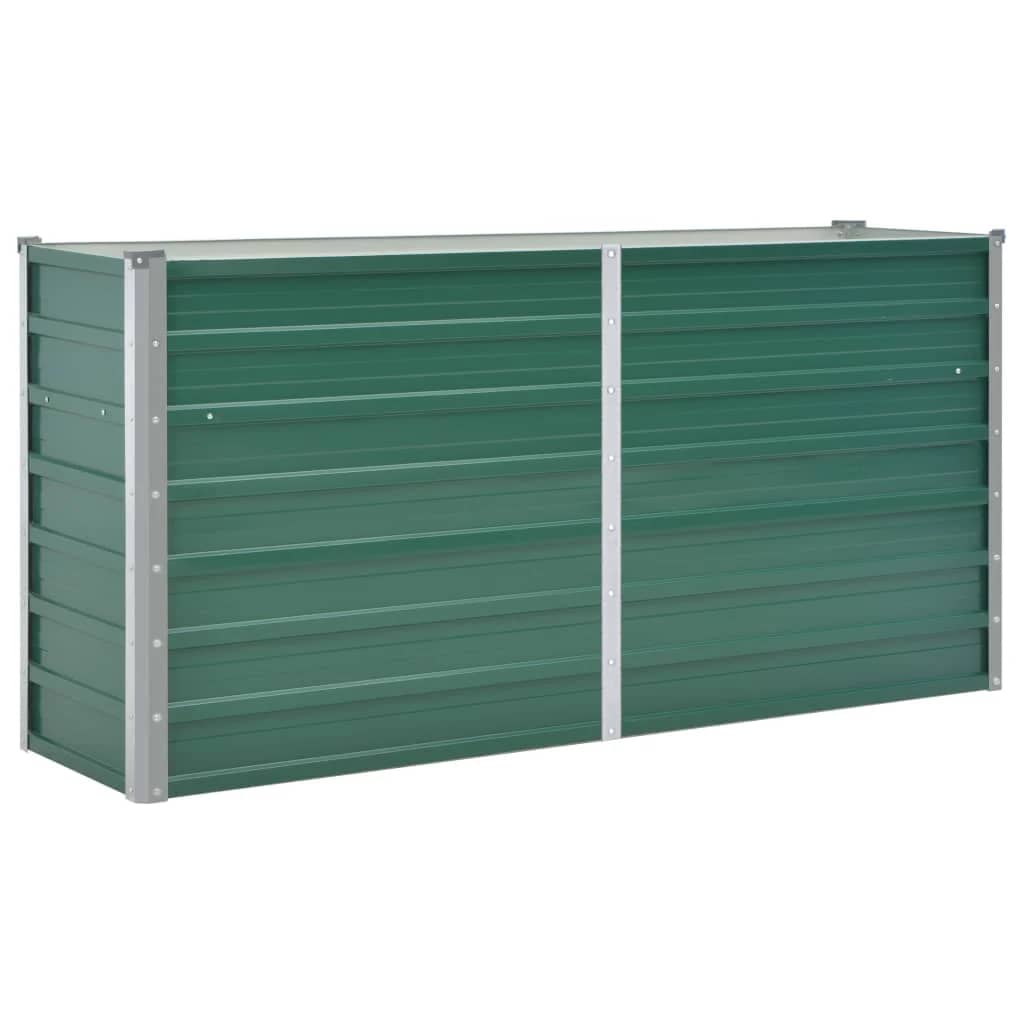 Garden Raised Bed Galvanized Steel 160x40x77 cm Green