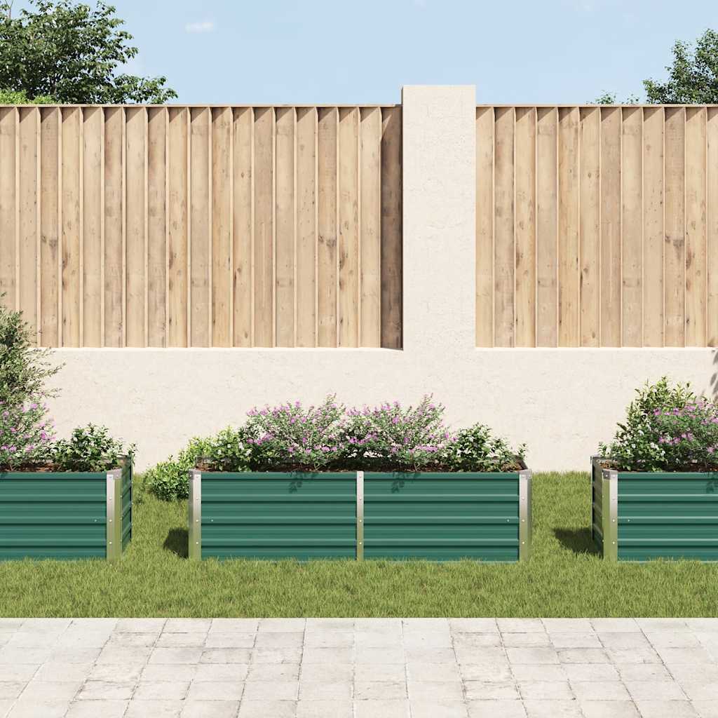 Garden Raised Bed Galvanized Steel 160x40x45 cm Green
