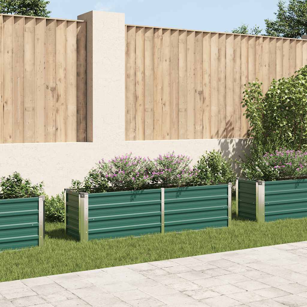 Garden Raised Bed Galvanized Steel 160x40x45 cm Green