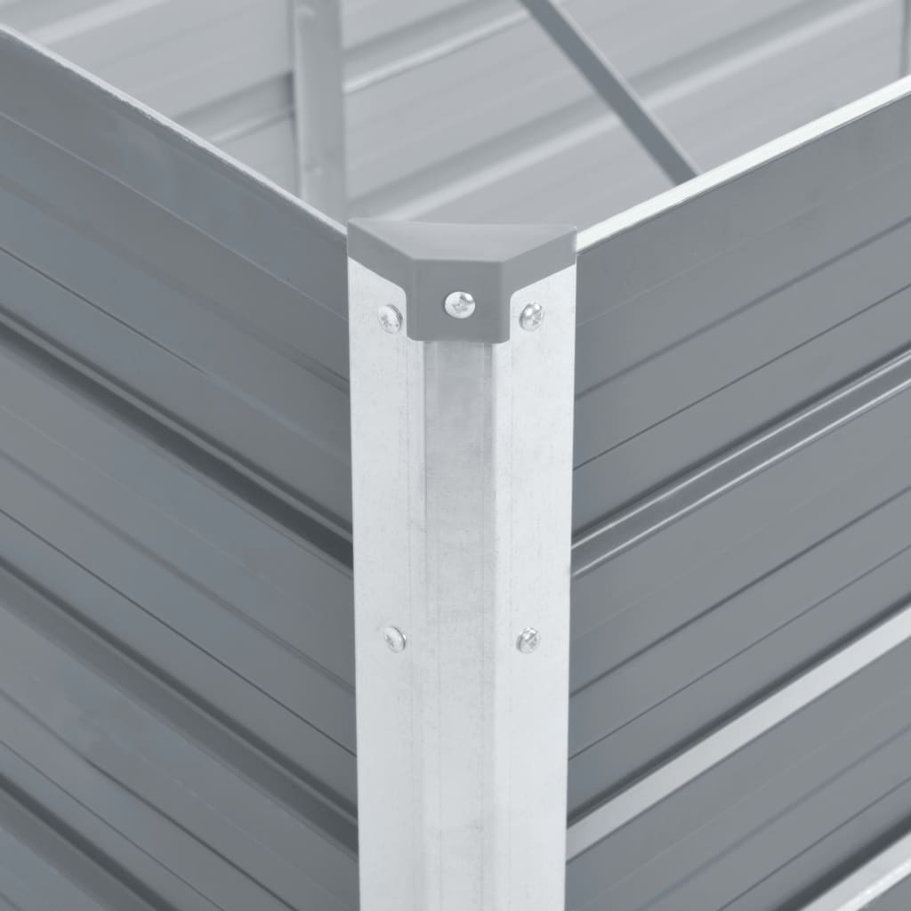 Garden Raised Bed Galvanized Steel 100x40x77 cm Gray