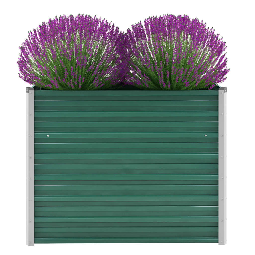 Garden Raised Bed Galvanized Steel 100x40x77 cm Green