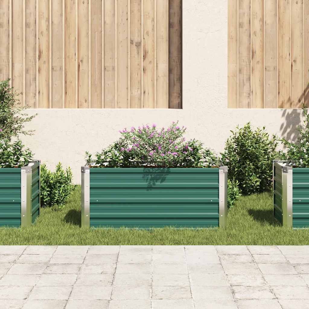 Garden Raised Bed Galvanized Steel 100x40x45 cm Green