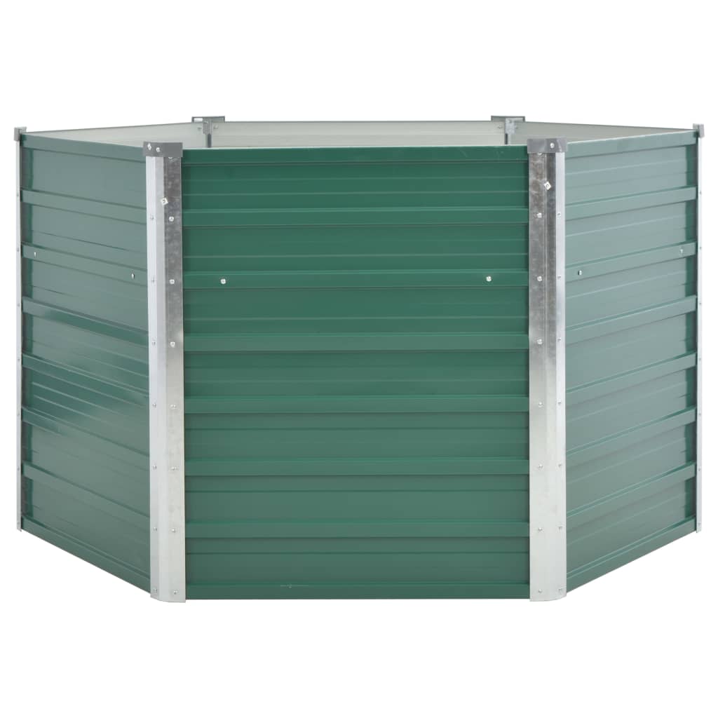 Garden Raised Bed Galvanized Steel 129x129x77 cm Green