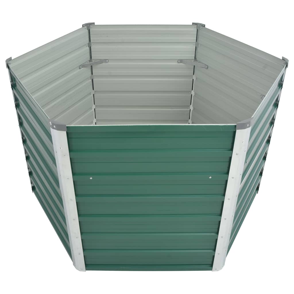 Garden Raised Bed Galvanized Steel 129x129x77 cm Green
