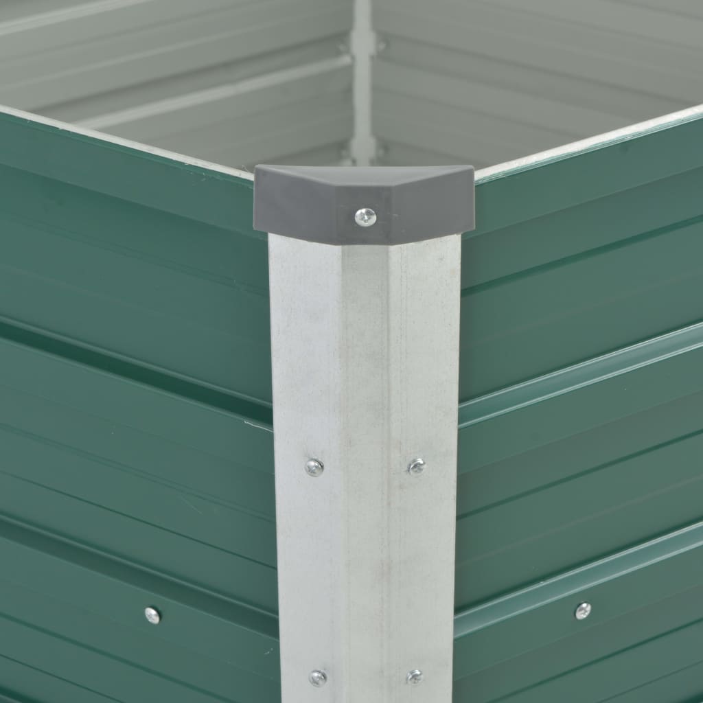 Garden Raised Bed Galvanized Steel 129x129x77 cm Green