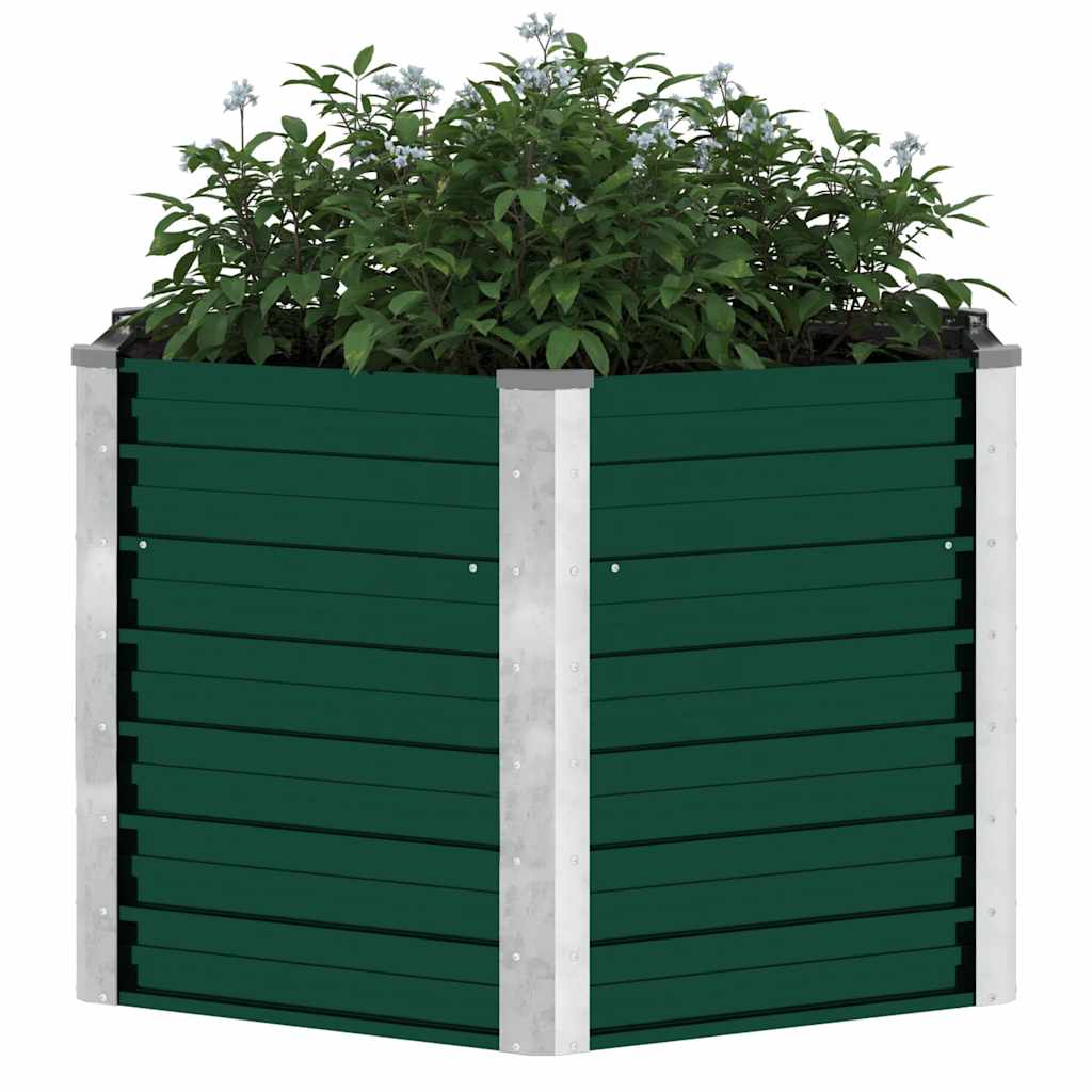 Garten-Hochbeet Verzinkter Stahl 129x129x77 cm Grün