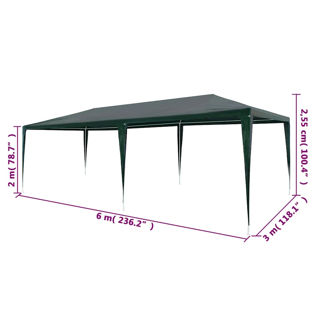 Partyzelt 3x6 m PE Grün