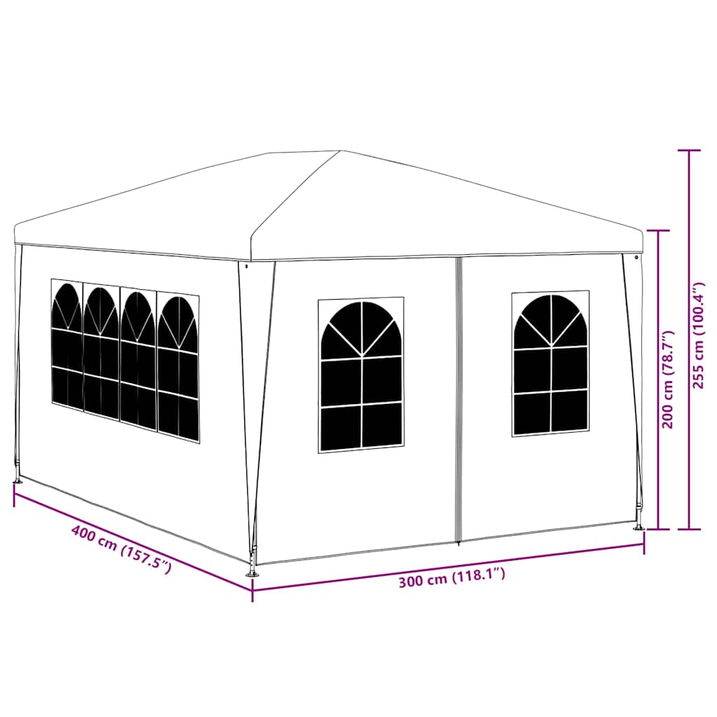 Partyzelt 3x4 m Anthrazit