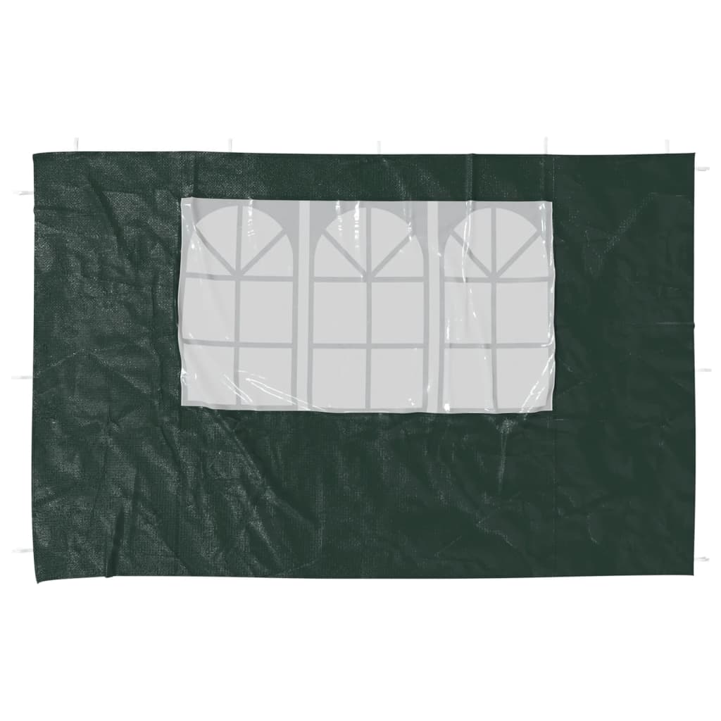 Party tent side walls 2 pieces with window PE green