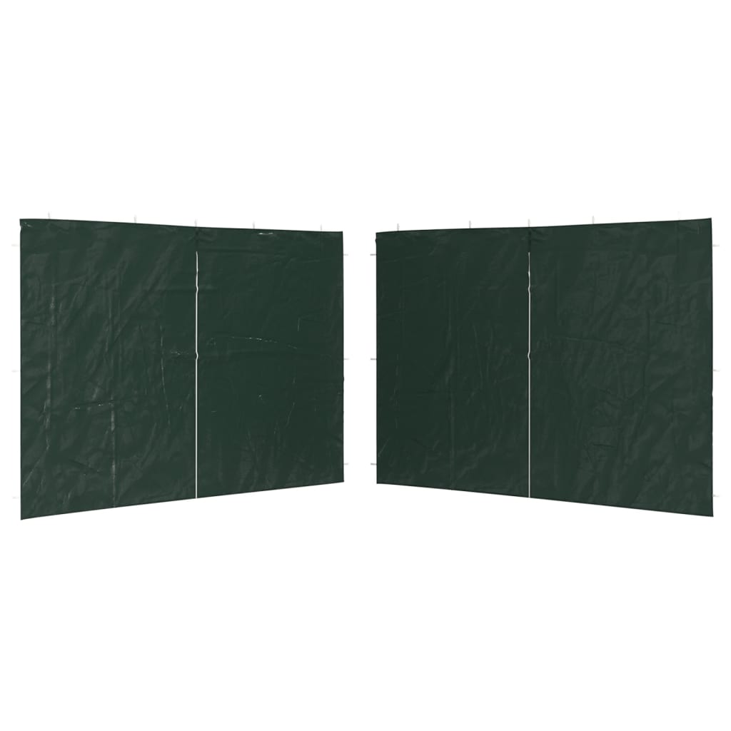 Party tent side walls 2 pieces zipper PE green