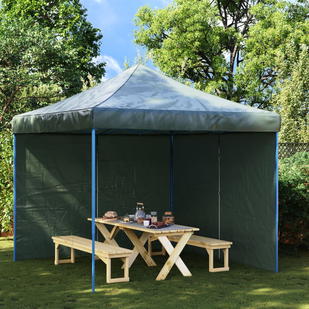 Party tent side walls 2 pieces zipper PE green