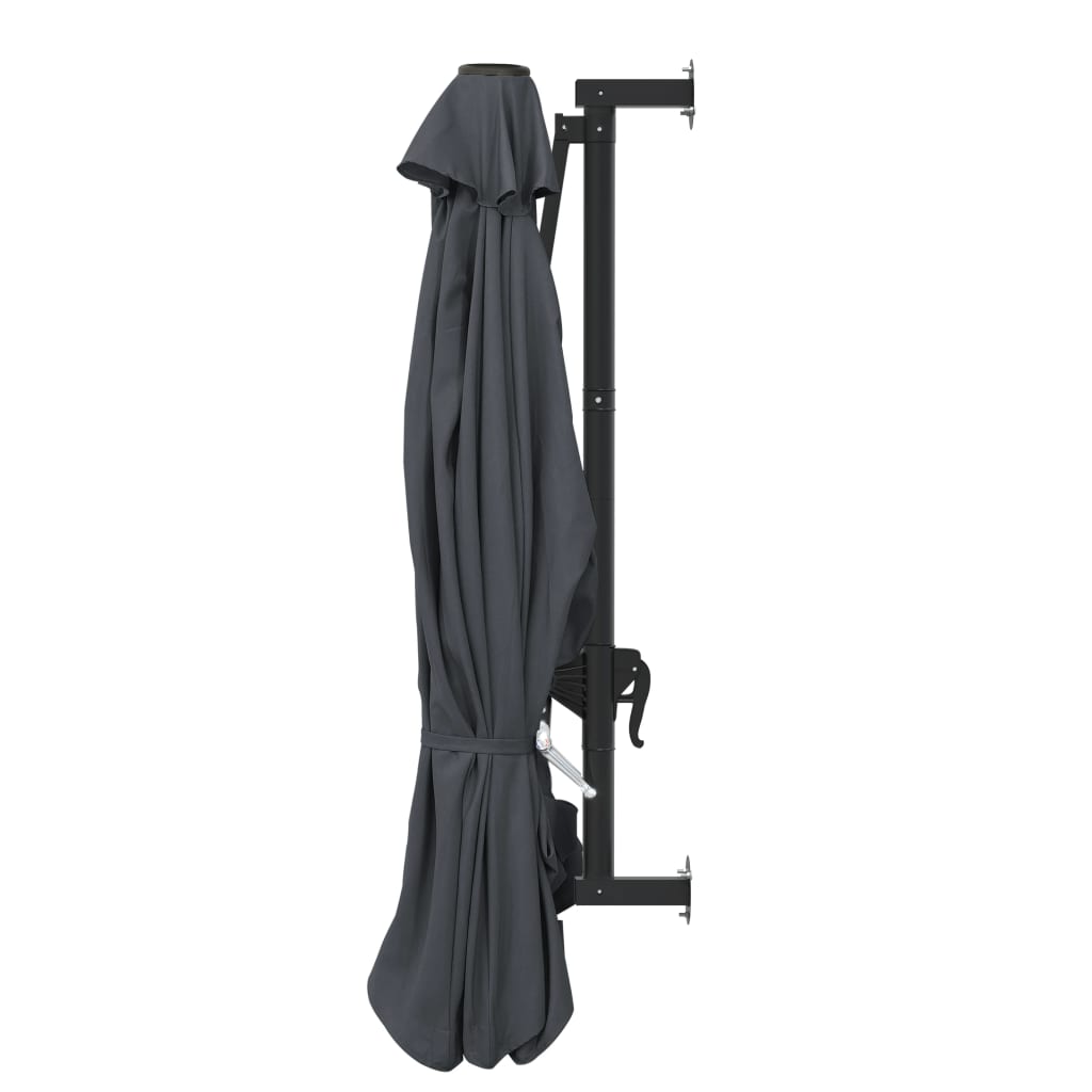Wall-mounted parasol with metal pole 300 cm anthracite