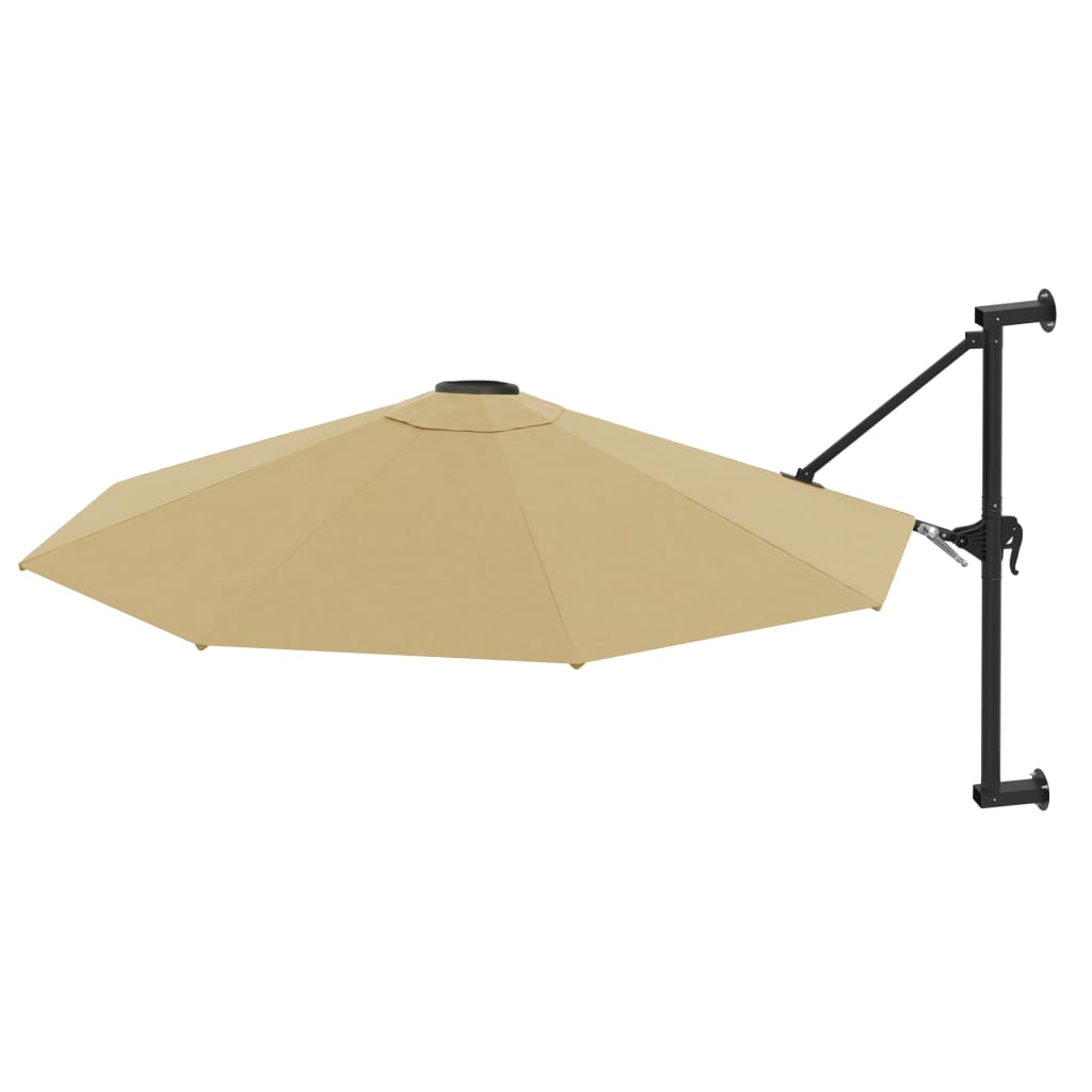 Sonnenschirm zur Wandmontage mit Metall-Mast 300 cm Taupe
