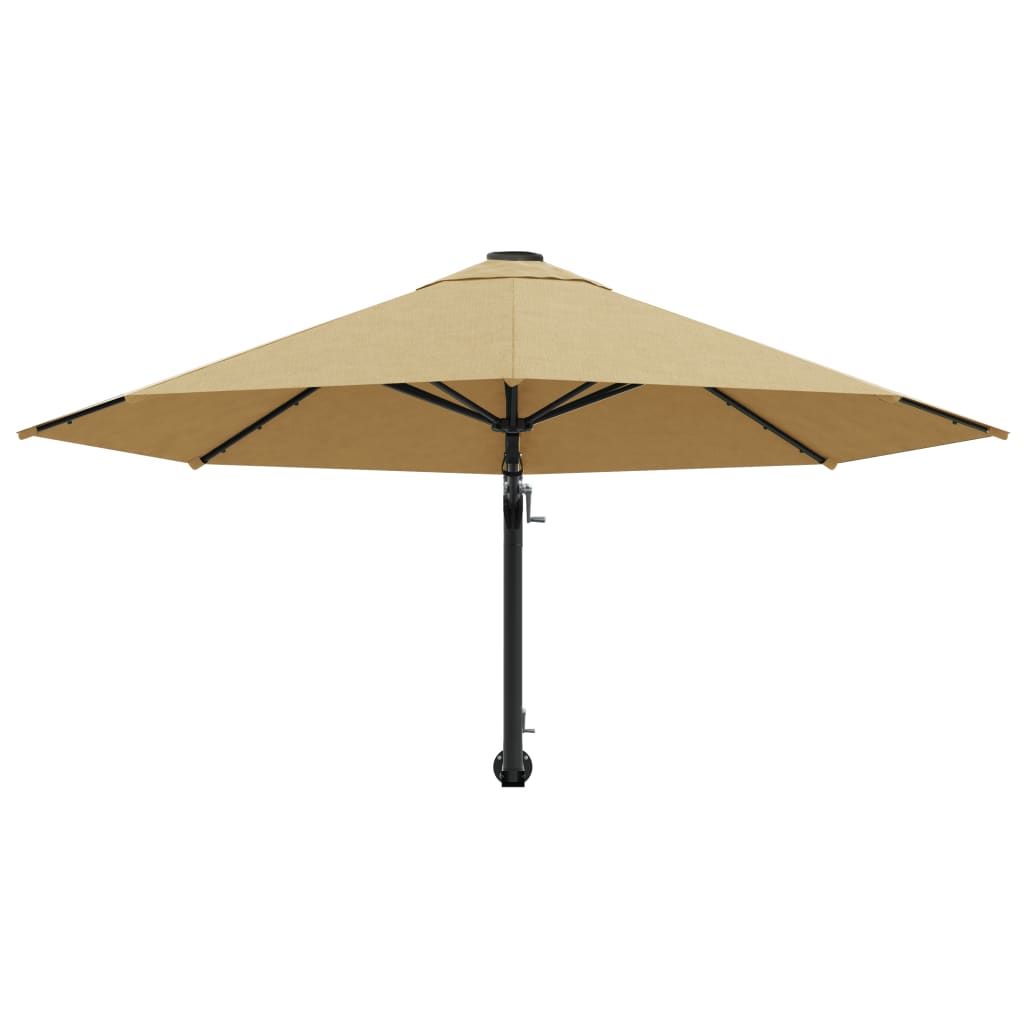 Sonnenschirm zur Wandmontage mit Metall-Mast 300 cm Taupe