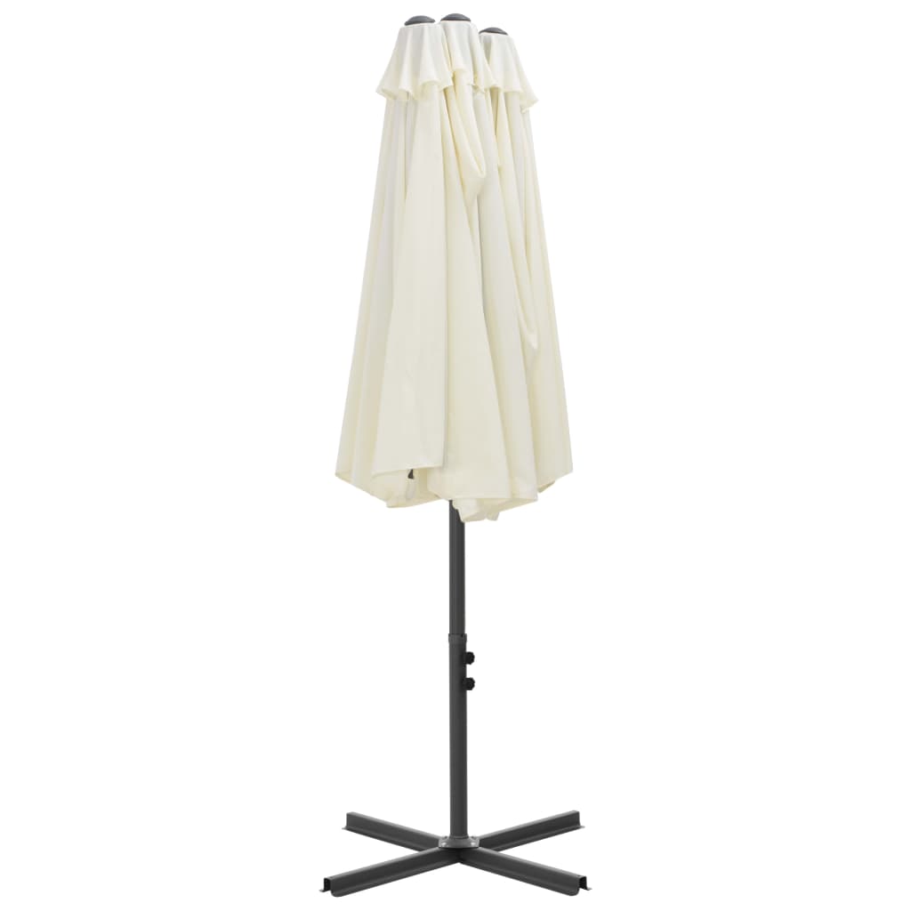 Parasol with aluminum pole 460x270 cm sand white
