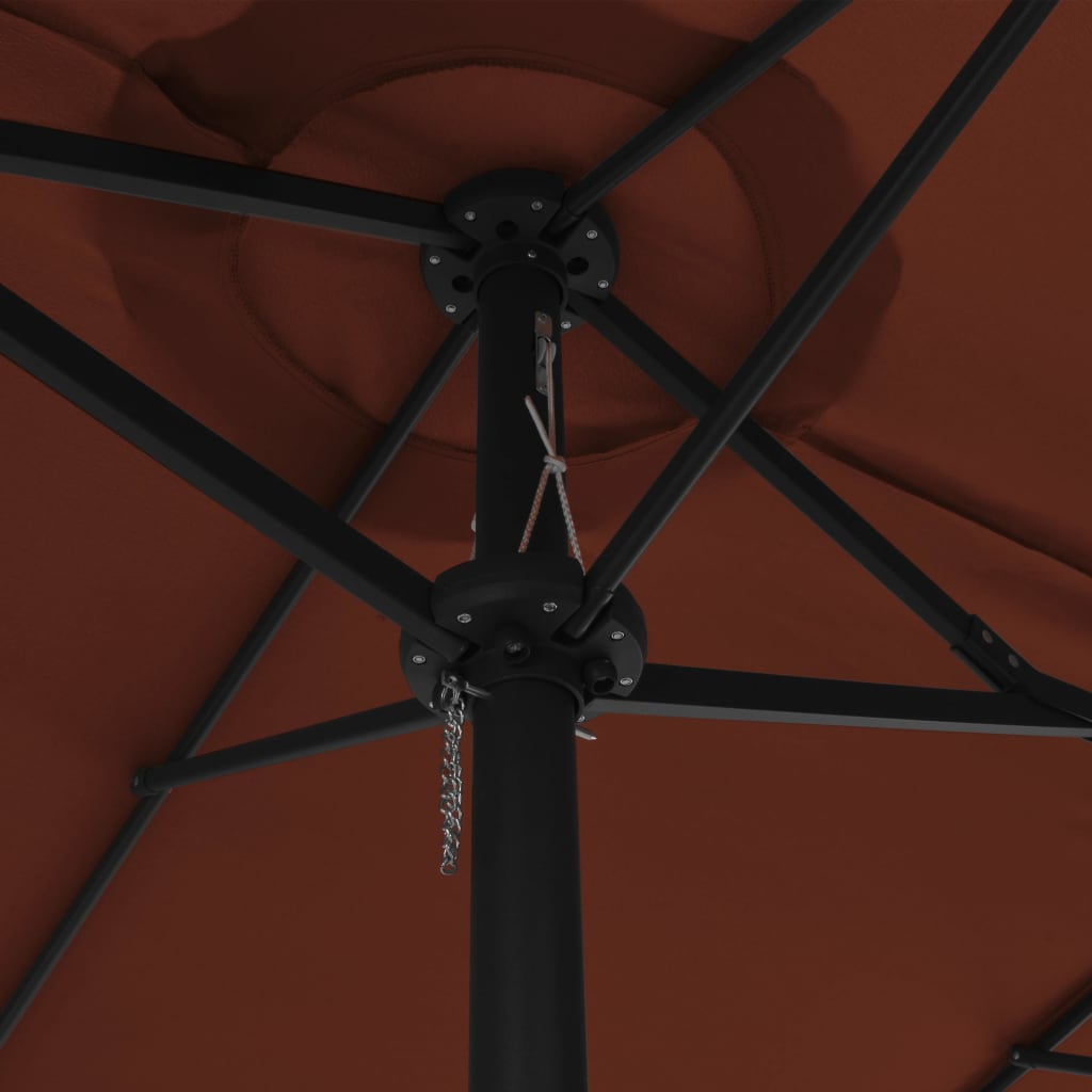 Parasol with aluminum pole 460x270 cm terracotta