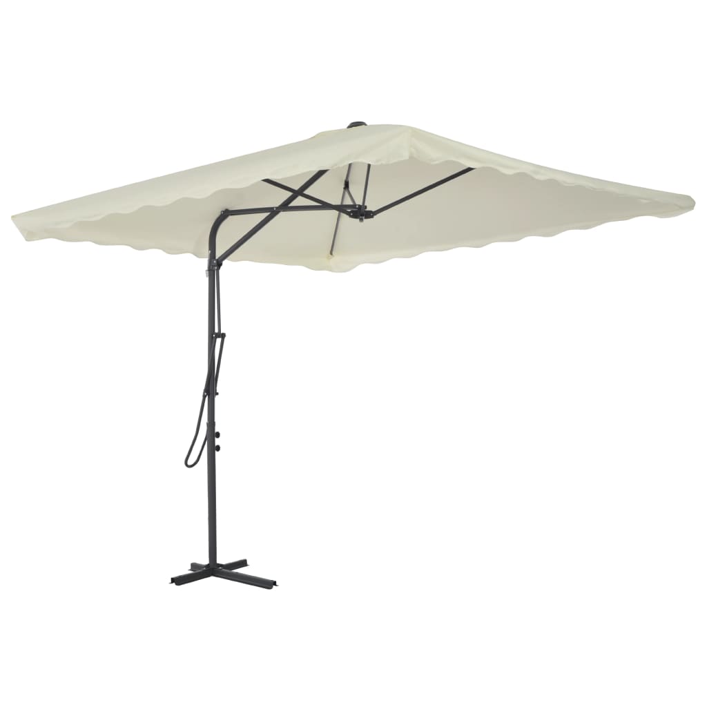 Sonnenschirm mit Stahl-Mast 250x250 cm Sandweiß
