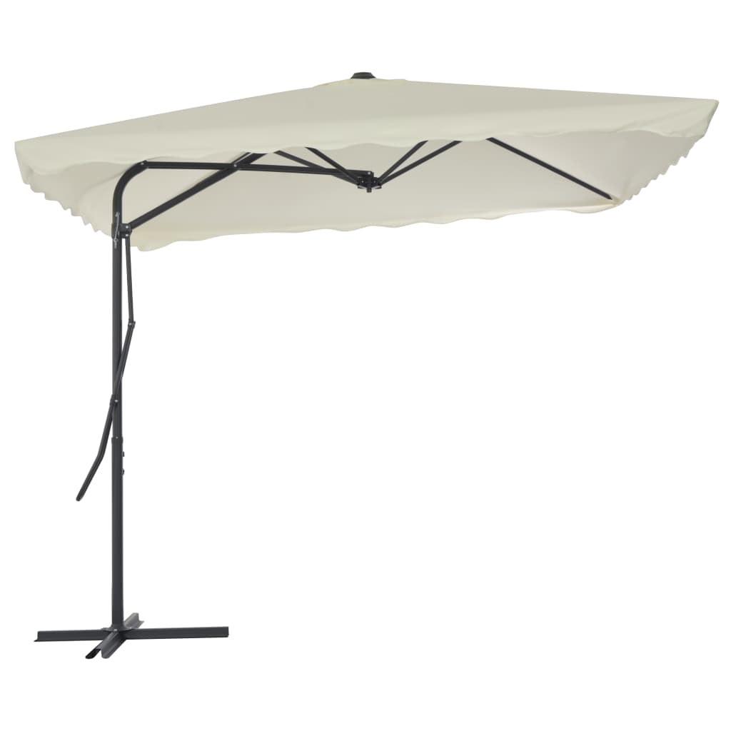 Sonnenschirm mit Stahl-Mast 250x250 cm Sandweiß