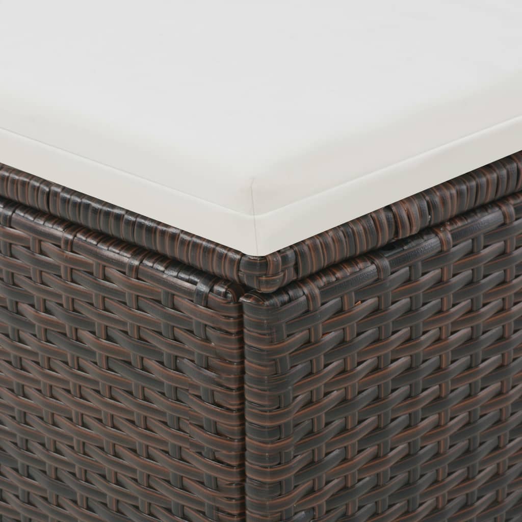 2-Personen-Sonnenliege mit Sonnendach Poly Rattan Braun