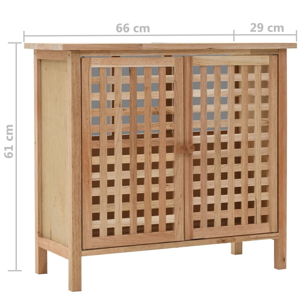 Washbasin base cabinet solid wood walnut 66x29x61 cm
