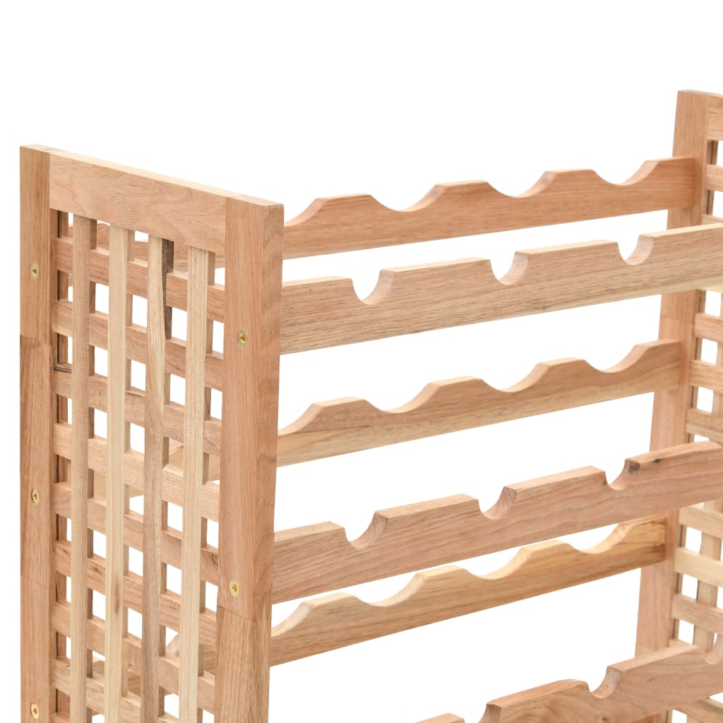 Casier à vin pour 25 bouteilles en bois de noyer massif, 63 x 25 x 73 cm