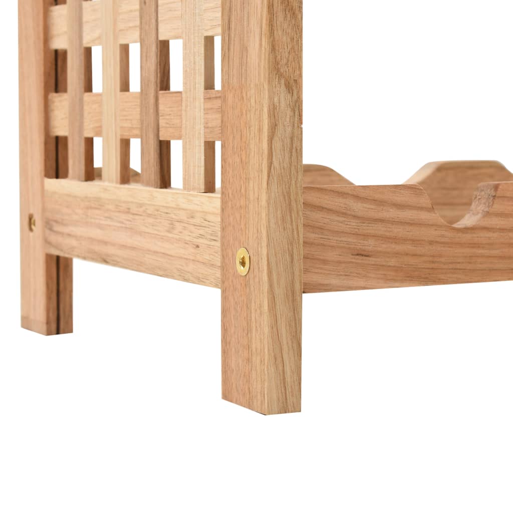 Casier à vin pour 25 bouteilles en bois de noyer massif, 63 x 25 x 73 cm