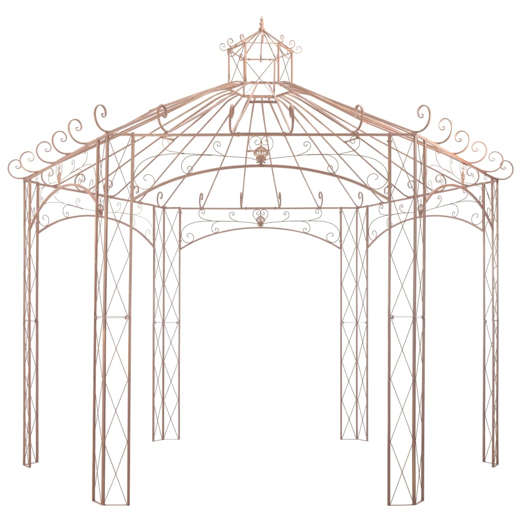 Gartenpavillon Antikbraun 4 m Eisen