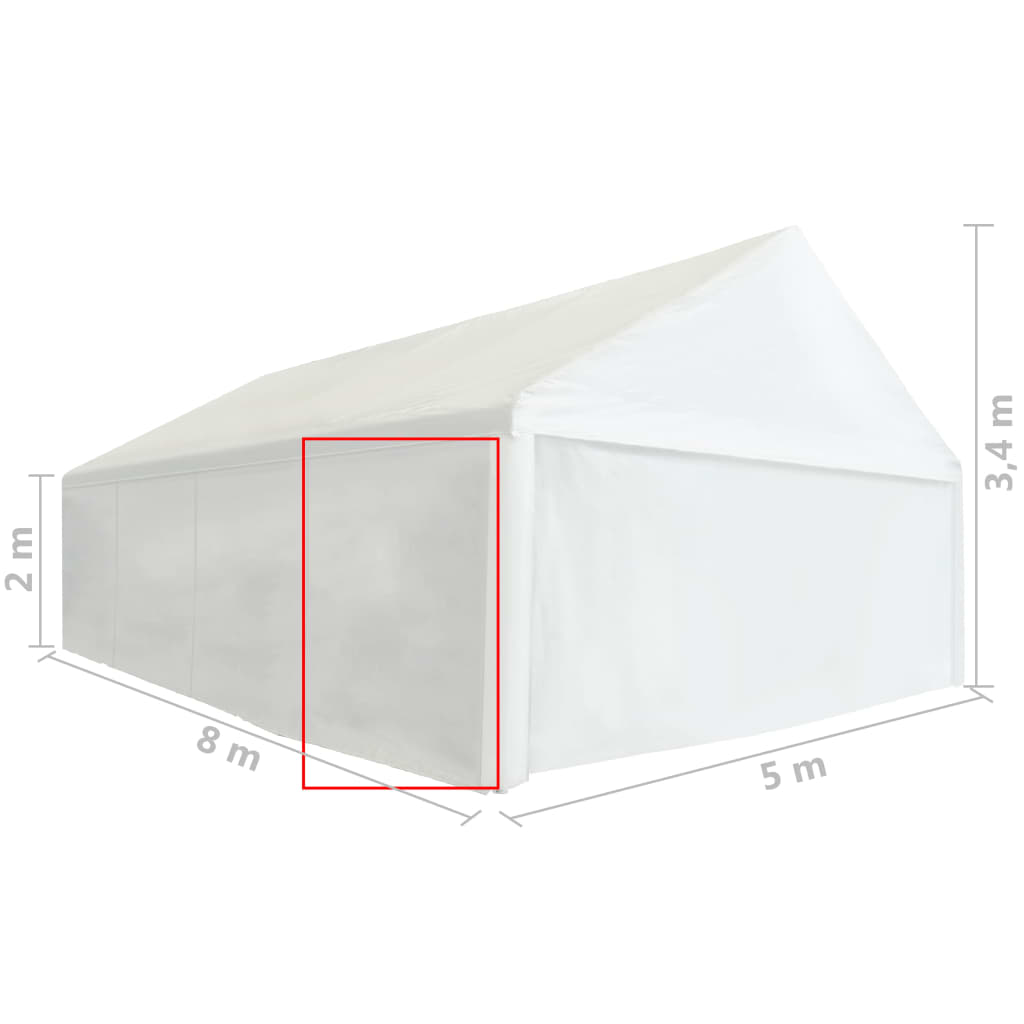 Partyzelt-Seitenwand 2 x 2 m Weiß 550 g/m² PVC