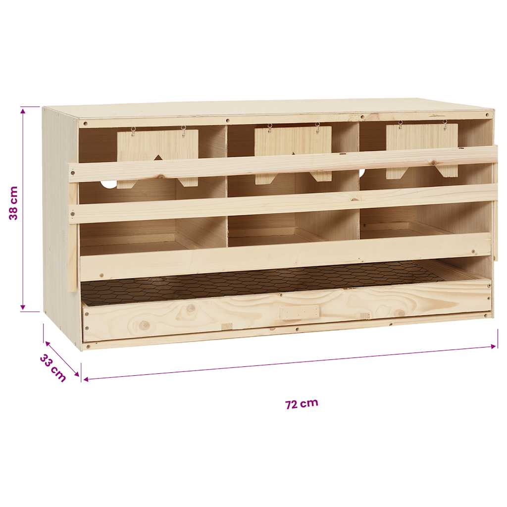 3er Legenest 72x33x38 cm Massivholz Kiefer