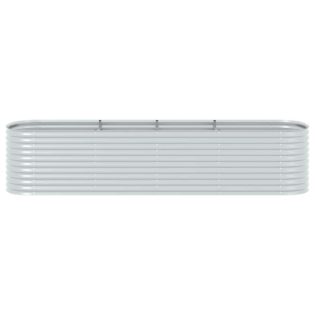 Garden Raised Bed 400 x 80 x 81 cm Galvanized Steel Silver