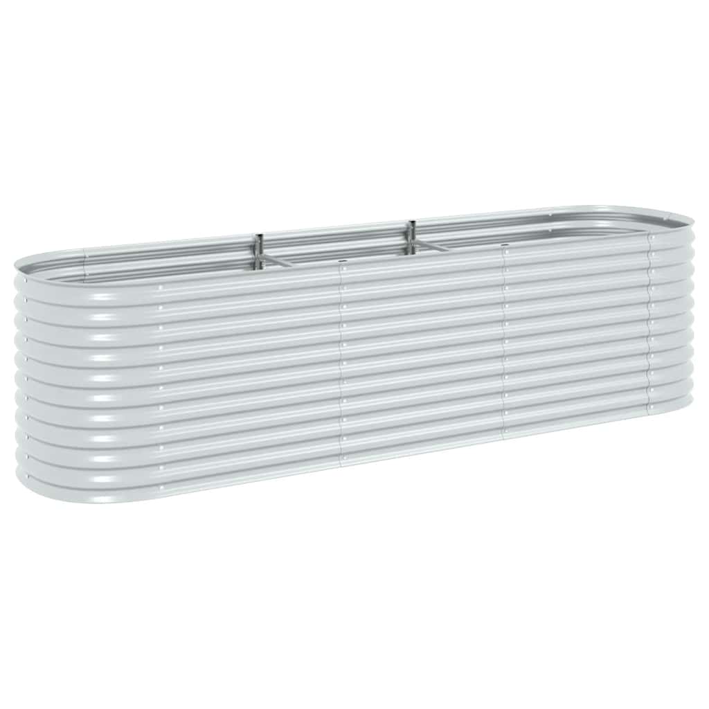 Garden Raised Bed 320x80x81 cm Galvanized Steel Silver