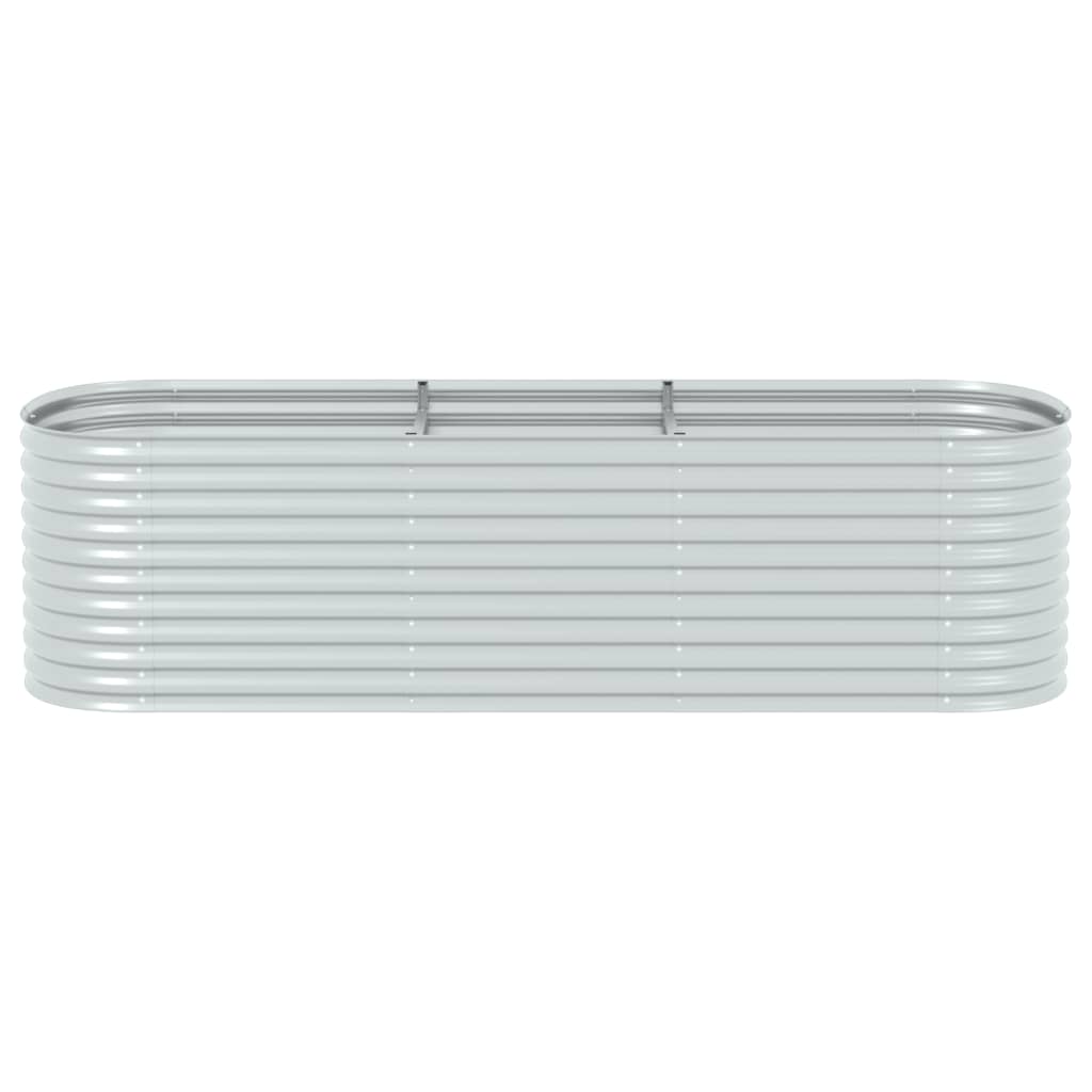 Garden Raised Bed 320x80x81 cm Galvanized Steel Silver